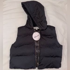 Luvalot Black Puffer Vest with Hood